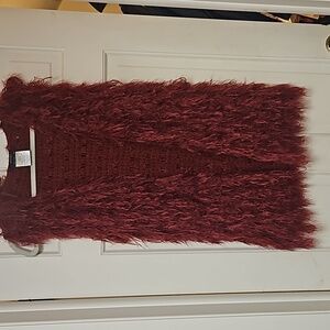 Shaggy fur long vest for Christmas holidays